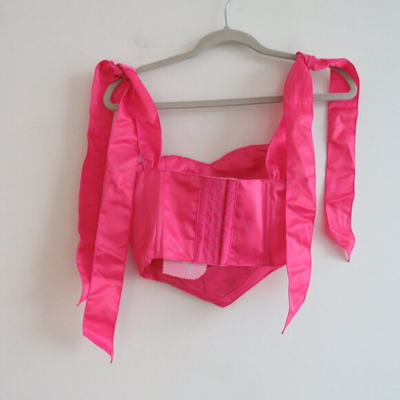 DOLLS KILL Sugar Thrillz Dazzle Me Pink Heart Jewelled Corset Top - Size S NWT - Picture 11 of 15